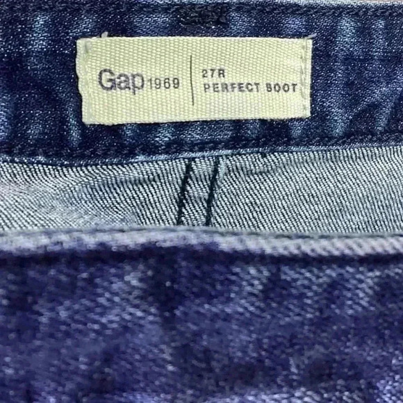 Gap 1969 Womens 27 Regular Midrise Perfect Boot Jeans Blue Spandex Medium Wash - Picture 8 of 9